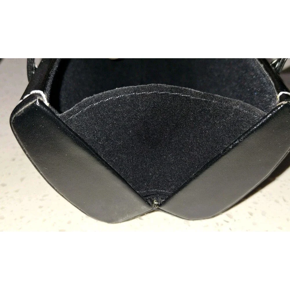 Black Small Rectangular Handbag Cosmetic Purse with Decorative Silver Tone Studs